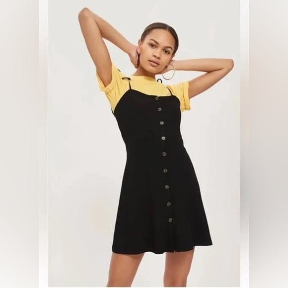 Topshop Button Down Mini Dress - Picture 1 of 6